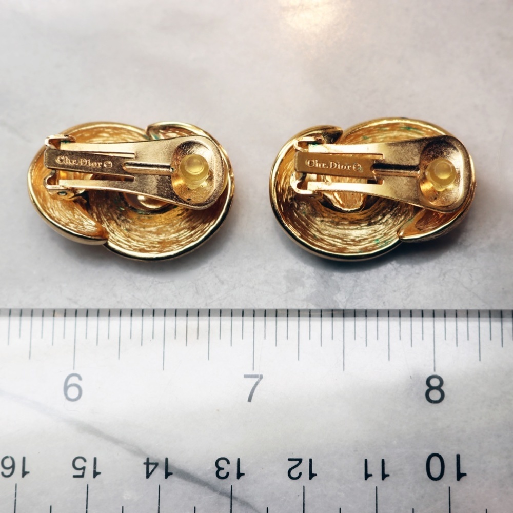 Vintage Christian Dior Gold Earrings - Picture 9 of 14